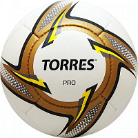 Мяч футб. "TORRES Pro" F31815 р.5 14пан. PU 4подк.слоя ручн.сшивка. бело-золот.-чёрн. Мяч футб. "TORRES Pro" F31815 р.5 14пан. PU 4подк.слоя ручн.сшивка. бело-золот.-чёрн.
